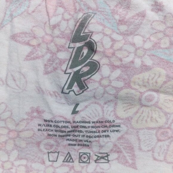 RARE LANA DEL REY LDR Tank Floral Women's LARGE Official Merch Made in USA CROP - Picture 2 of 5
